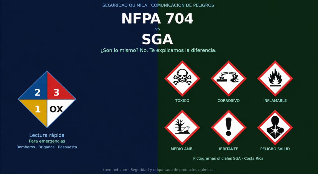 NFPA vs. SGA: dos sistemas de comunicación de peligros que no significan lo mismo